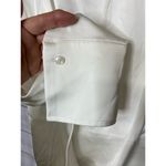 Good American NWT Faux Wrap Blouse XS Ivory Cuffed Blouson Long Sleeve V-Neck Photo 3