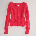 American Eagle AEO Pink Marbled Sweater Photo 0