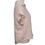 PJ Salvage Live in The Moment Pink/White Stripes Botton Down Collar Top NWT White Size XS Photo 2