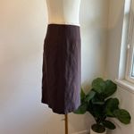 Oscar de la Renta Brown Silk White Wrap Skirt Linen Lined USA Skirt Size 4 Photo 3
