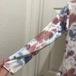 Mauve & Blue Tie Dye Scoop Neck Long Sleeve Bodycon MIDI Side Slit Dress Size XL Photo 4