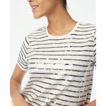 J.Crew Striped Sequin Embellished Tee Shirt Crewneck Nautical Preppy Medium NWT Photo 2