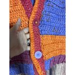 Farm Rio Granny square Crochet Artsy Cropped Retro HIPPIE Jacket Cardigan S M  Phoebe Photo 2