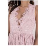 Tobi  Blush Lace Overlay Sleeveless Plunging Neckline Mini Dress, NWT Photo 1