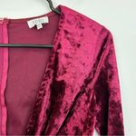 Tobi NWT Wine Red Velvet Deep V Long Sleeve Mini Dress Size XS Photo 6