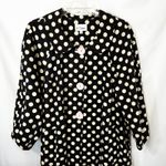 VTG 3 Sisters Large Coat Brown Polka Dot Button Pink Trim Bow Cute Preppy C White Photo 5