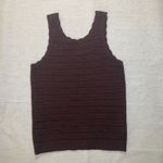 Loft | Chocolate Brown Crochet Scoop Neck Sweater Tank Top | Small Photo 2