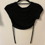 Cider  Black Cropped Top with Side Ties Photo 0