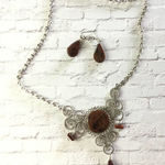 Handmade Peruvian Stone Necklace & Earring Set Photo 0