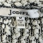 JODIFL  Boucle Knit Cardigan Womens M Black Gray Open Front Minimalist Lagenlook Photo 3