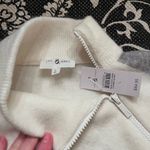 Lou & grey  NWT 1/4 zip Sweater top. Sz L Cream w Gray Stripe Photo 1