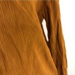 Vintage 90s ERA Yellow Ochre Crinkle Textured Long Sleeve Button Up Shirt Loose Photo 4