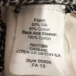 J.Crew Tweed Front Silk Blend T-shirt Tee Women's Small Black Cream Career Photo 5