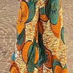 Women’s Abstract Batik Print Crop Culotte Belted Wide Leg Trouser Pant Size undefined Photo 0