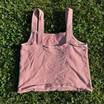 American Eagle Pink Gingham Square Neck Corset Style Crop Top Photo 4