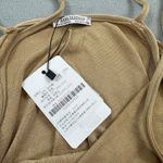 NWT Zara Trafaluc Mini Dress Women Size S Tan Brown Eagle Embroidered Sleeveless Photo 2