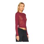 Free People Semi Sheer H2O Sweater Garnet Red XS New Photo 14
