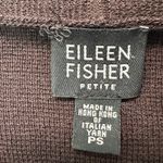 Eileen Fisher  Womens Cardigan PS Italian Yarn Brown Shawl Collar Minimalist Knit Photo 2