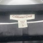 Coldwater Creek  Open Front Crochet Lace Long Line Jacket Black size 14 Photo 5