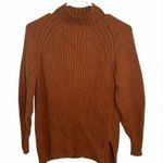 7Modifier Mock Neck Sweater Tan Rust Ribbed Front Photo 0
