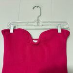 ASTR  The Label Magenta Ribbed Knit Crop Top Strapless Size M Photo 1