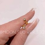 18k Gold Stainless Steel CZ Flat Back Stud Earrings – Hypoallergenic Photo 5