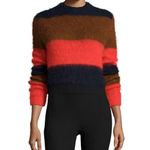 Rag and Bone Womens Red Brown Striped Britton Colorblock Cropped Sweater Top Sz XS Photo 0