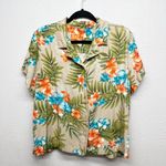 Hawaiian Floral Tropical Beachy Vacation Event Party Festival Womens Shirt Large Orange Photo 0