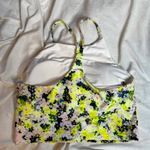 Old Navy OLD‎ NAVY Yellow Floral Racerback Sports Bra Large Powersoft Padded Yoga Gym Photo 2