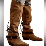 Free People Sway Low Knee High Boot in
Military Taupe Suede. Size 6.5 Photo 0