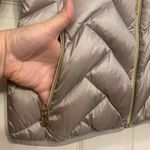 Michael Kors Soft Shimmer Gold Chevron Quilted Puffer Hooded Jacket. 2736 Photo 2
