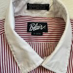 Blair red and white striped long sleeve button down shirt Photo 7