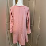 JustFab 100% Cotton drop waist raw edge dusty pink long sleeve minidress. Sz S. Photo 5