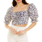 Lea & Viola 70/21 Off-Shoulder floral print puff sleeve crop top Small Photo 0