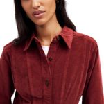 J.Crew NWT Madewell Corduroy Long Sleeve Seamed Mini Shirt Dress Cabernet Size 00 Photo 4