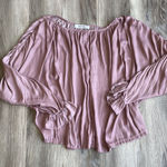 DO+BE  Womens S Mauve‎ Dolman Sleeve Long Sleeve Round Neck Oversized Blouse Photo 0