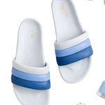 Seychelles  Blue Ombre Leather Slide Sandals Womens Size 7 Resort Summer Comfort Photo 0