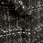 Laundry by Shelli Segal  Black White Tweed Fringe Double Breasted Vest Medium Photo 4