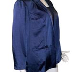INC luxe satin navy open front blazer Photo 1