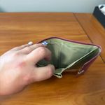 Lauren Ralph Lauren Compact Red Maroon Leather Wallet Card Holder Flip Open 5.5" Photo 5