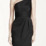 David's Bridal David’s Bridal Black One Shoulder Dress Size 8 Photo 0