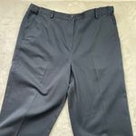 L.L. Bean Classic Fit Navy Trousers Women's 14 100% Cotton Hidden Stretch Sides Blue Photo 8