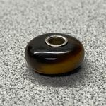 LAA 925 Tiger Eye Gemstone Bead Round Spacer Charm Bead Sterling Silver Brown Photo 3