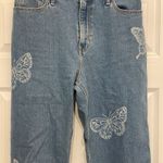 Hollister  Ultra High-Rise Dad Jean LightâWash Butterfly Print Wide Leg,âNWOT Photo 1