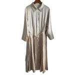MM.LaFleur The Pepper Dress Minimalist Old Money Washable Silk Charmeuse Dune M Photo 3