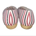 Beacon brand red white and navy blue or black striped comfy shoes Size 10 Photo 4