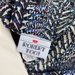 Vintage Robert Too! Blue Black Abstract Collar Bow Preppy Midi Dress Size 16 Photo 8