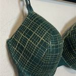 Victoria's Secret Victoria’s‎ Secret Green Plaid Gold Shimmer Lightly Lined Demi Bra size 38DD Photo 6