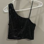 Elodie Black sequin one shoulder top Photo 0