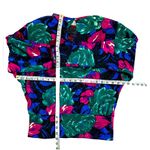 Vintage 1980s glam maximalist floral shirt with shoulder pads 100% wool bold SM Photo 7